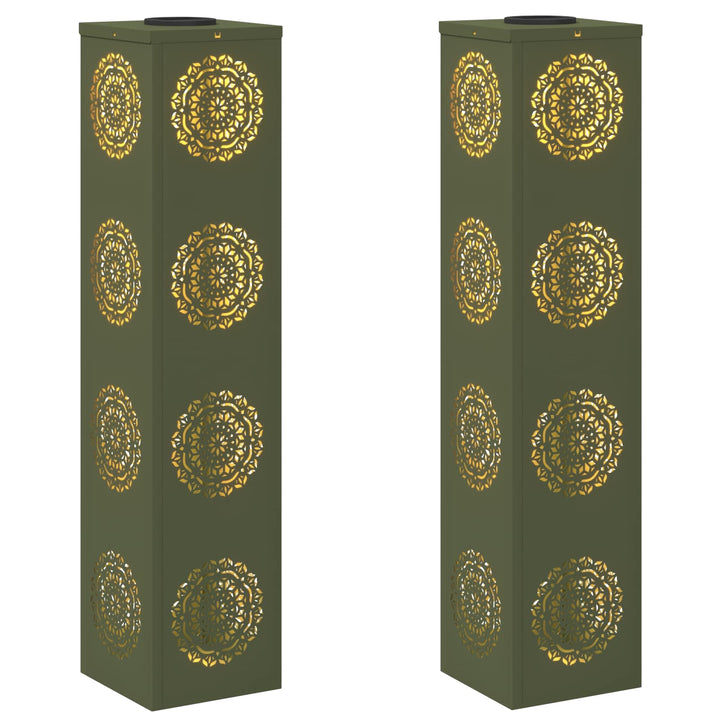 Solar LED sti lys 2 pcs Varm hvid 18 x 18 x 80 cm