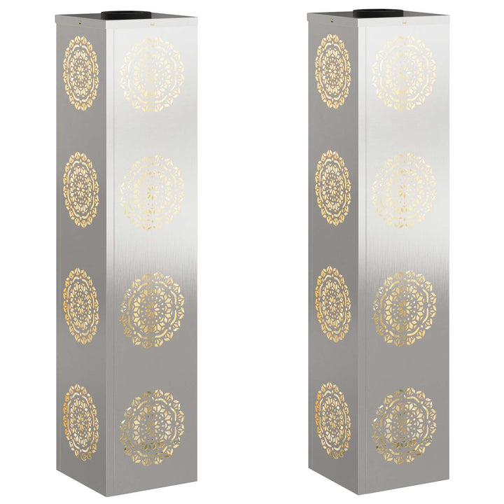 Solar LED sti lys 2 pcs Sølv Rustfrit stål