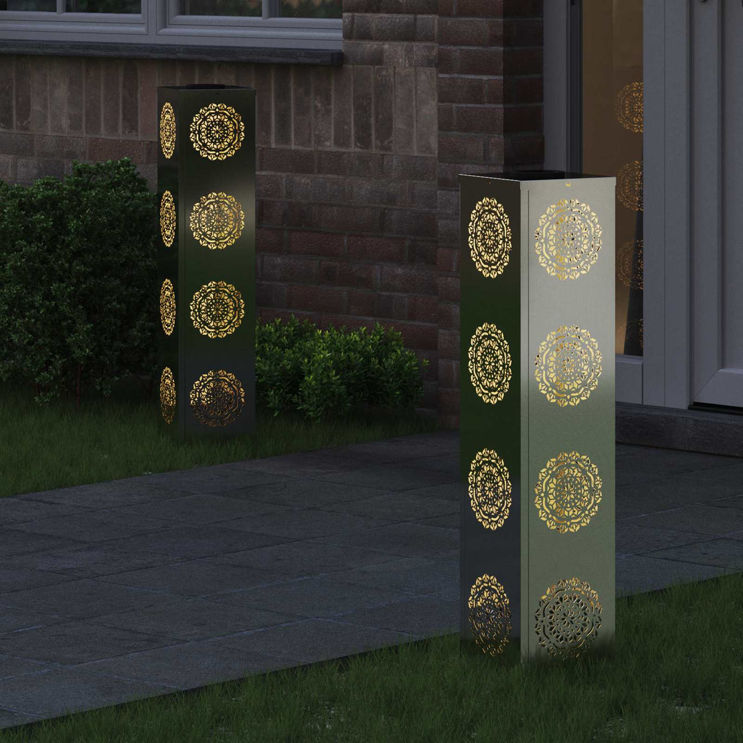 Solar LED sti lys 2 pcs Varm hvid 18 x 18 x 80 cm