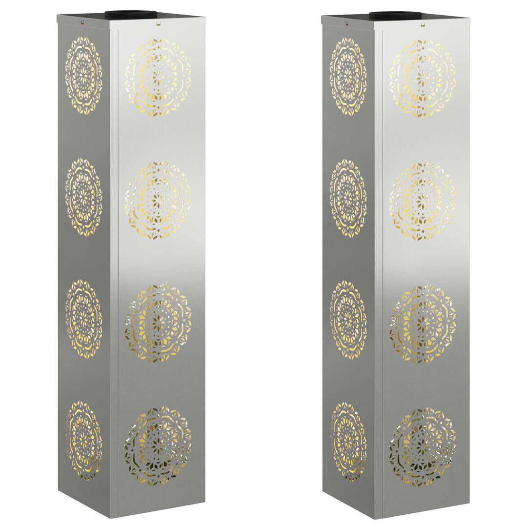 Solar LED sti lys 2 pcs Varm hvid 18 x 18 x 80 cm