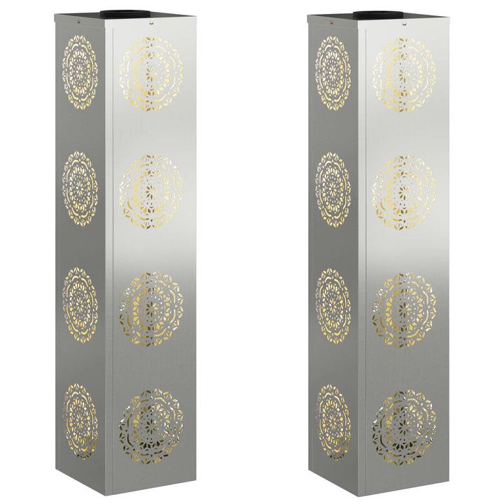 Solar LED sti lys 2 pcs Varm hvid 18 x 18 x 80 cm
