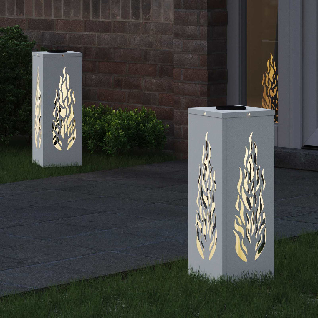 Solar LED sti lys 2 pcs Varm hvid 18 x 18 x 50 cm