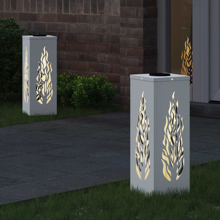 Solar LED sti lys 2 pcs Varm hvid 18 x 18 x 50 cm