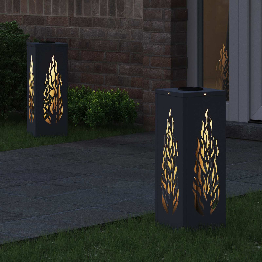 Solar LED sti lys 2 pcs Varm hvid 18 x 18 x 50 cm