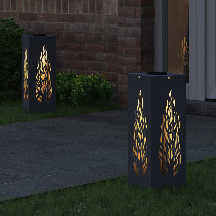 Solar LED sti lys 2 pcs Varm hvid 18 x 18 x 50 cm