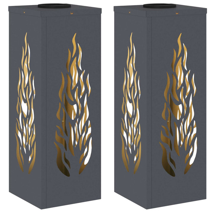 Solar LED sti lys 2 pcs Varm hvid 18 x 18 x 50 cm