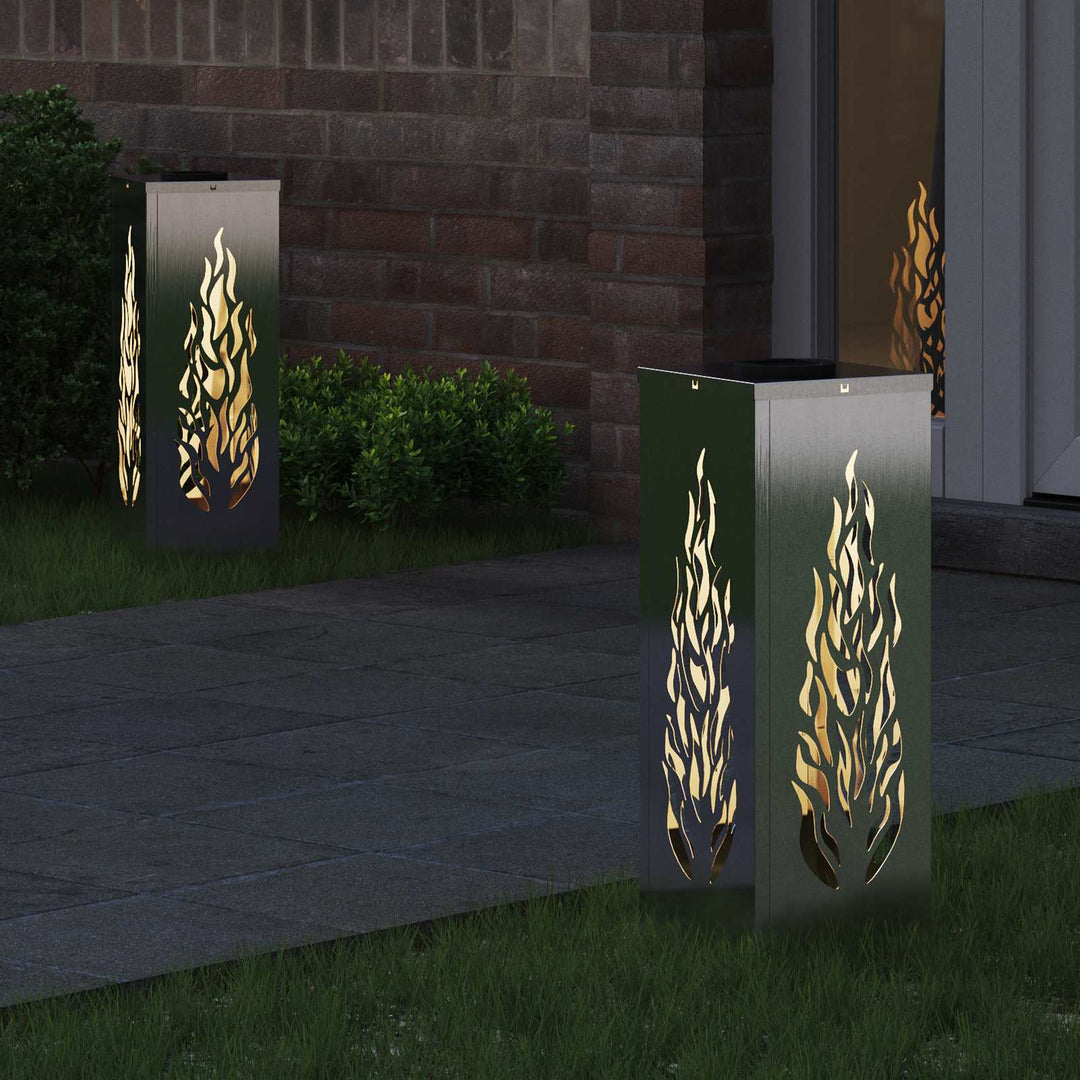 Solar LED sti lys 2 pcs Sølv Rustfrit stål