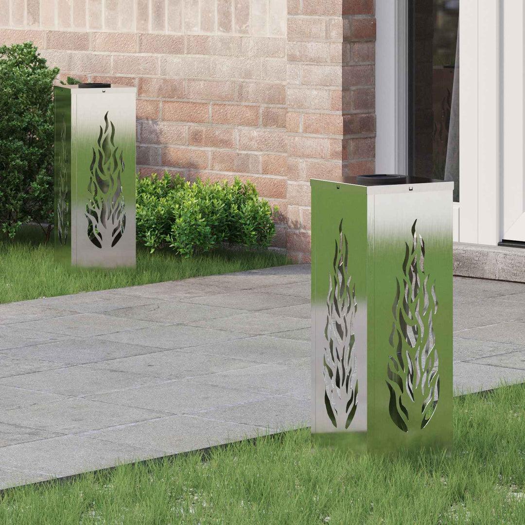 Solar LED sti lys 2 pcs Sølv Rustfrit stål