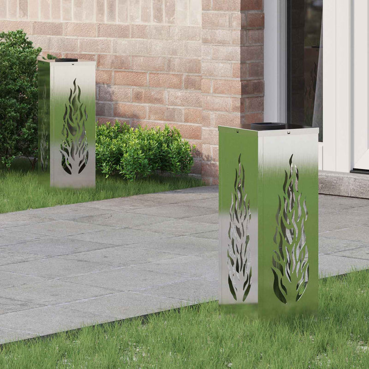 Solar LED sti lys 2 pcs Sølv Rustfrit stål