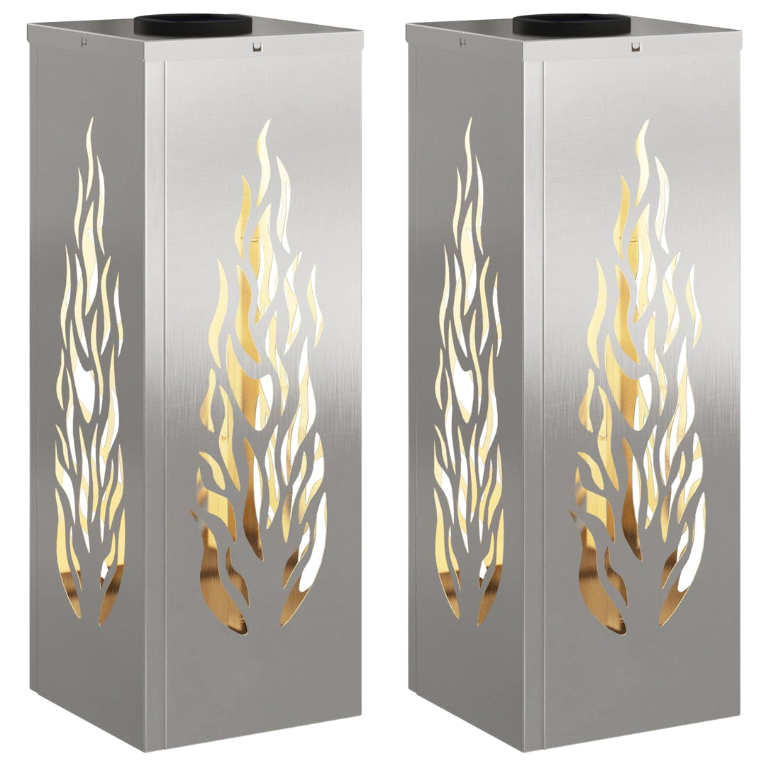 Solar LED sti lys 2 pcs Sølv Rustfrit stål