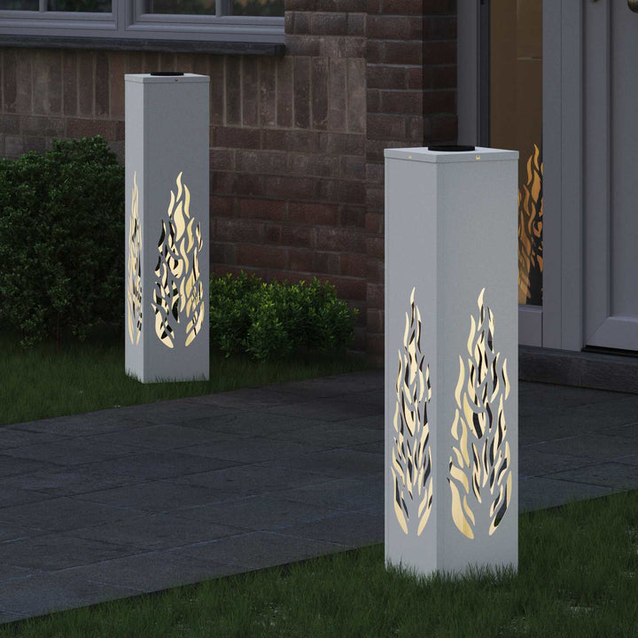 Solar LED sti lys 2 pcs Varm hvid 18 x 18 x 80 cm