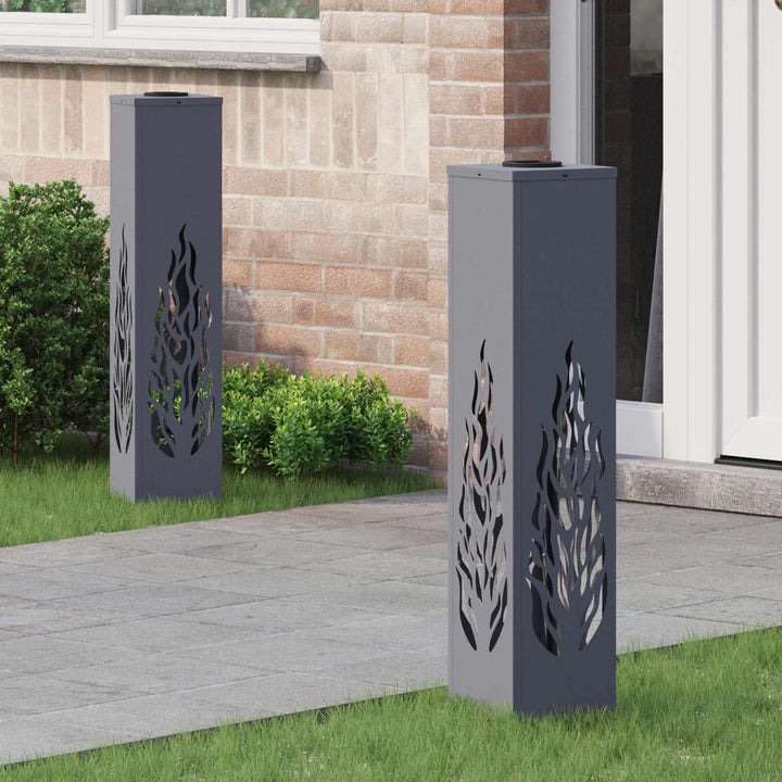 Solar LED sti lys 2 pcs Antracit Koldvalset Stål