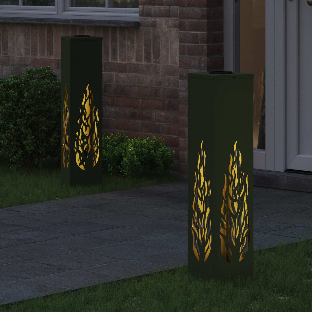 Solar LED sti lys 2 pcs Varm hvid 18 x 18 x 80 cm