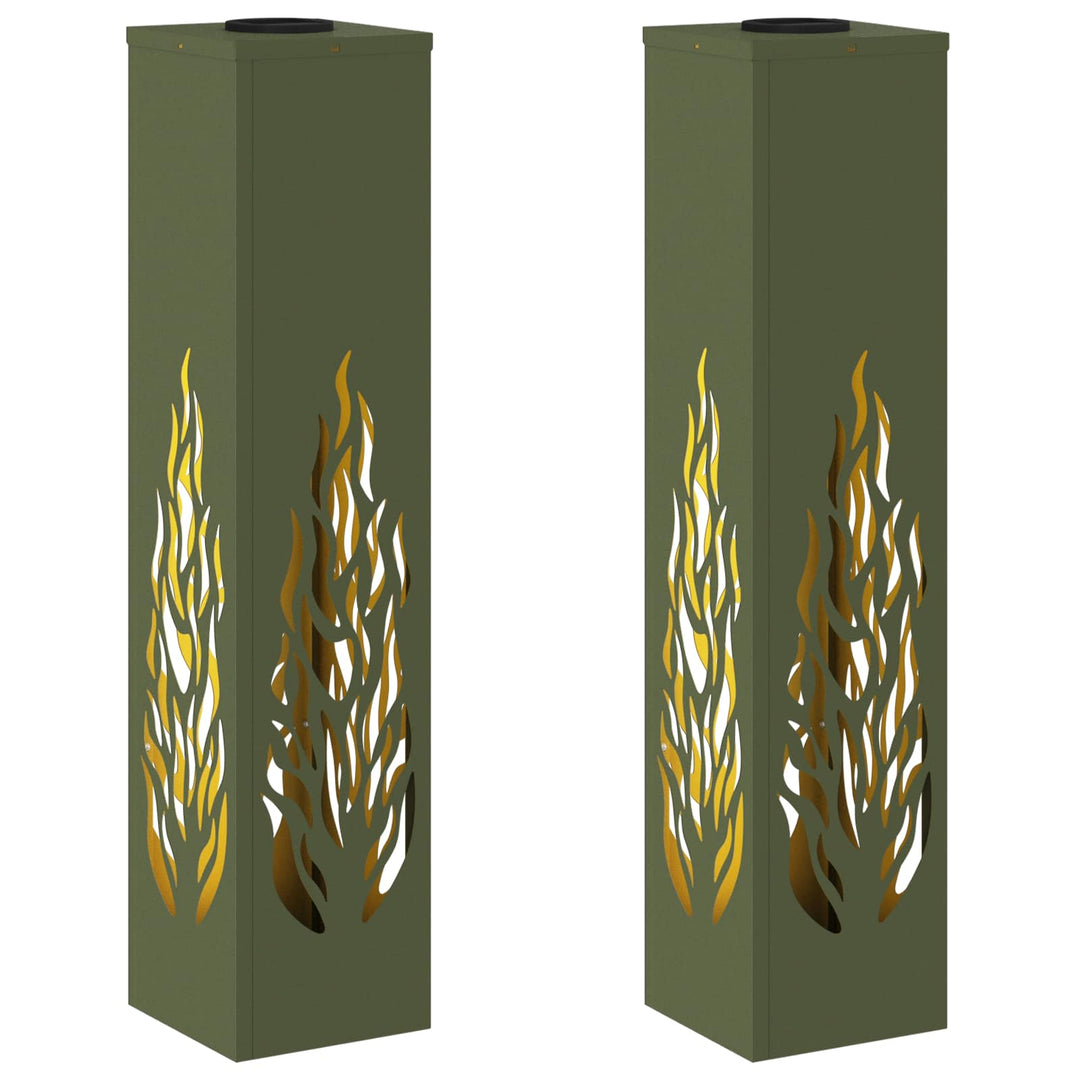 Solar LED sti lys 2 pcs Varm hvid 18 x 18 x 80 cm