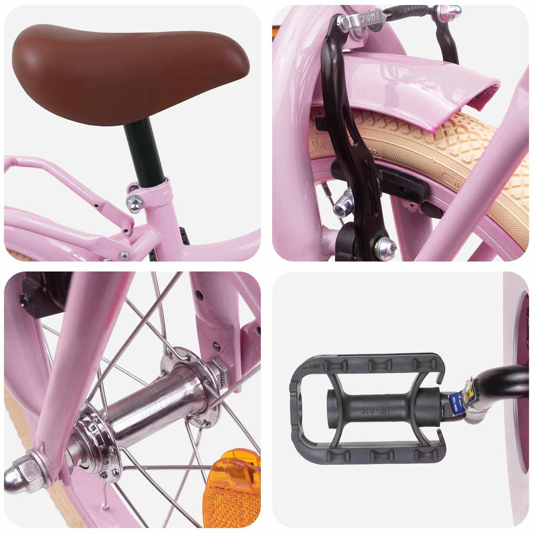 Børnecykel 16 tommer til 4-6 år gamle Lys pink