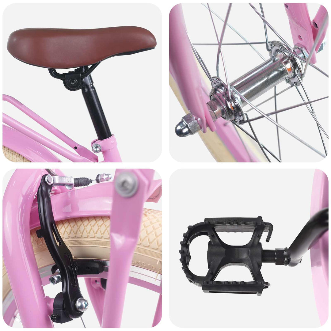 Børnecykel 18 tommer til 5-7 år gammel Lys pink