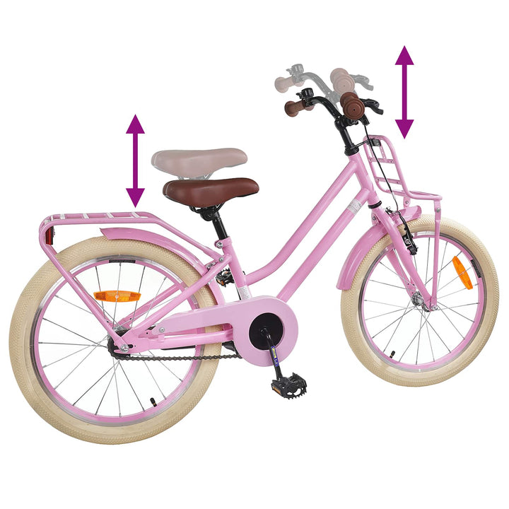Børnecykel 18 tommer til 5-7 år gammel Lys pink