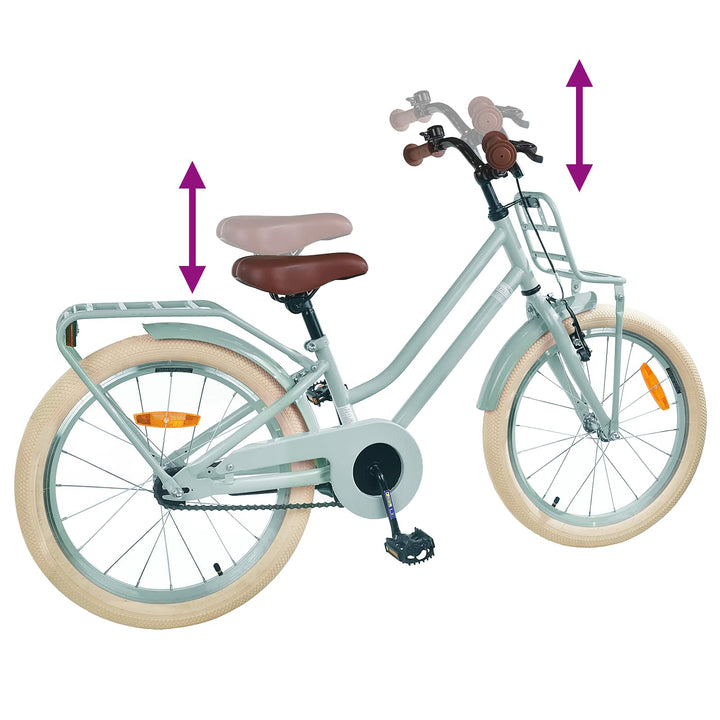 Børnecykel 18 tommer til 5-7 år gammel Lys grøn