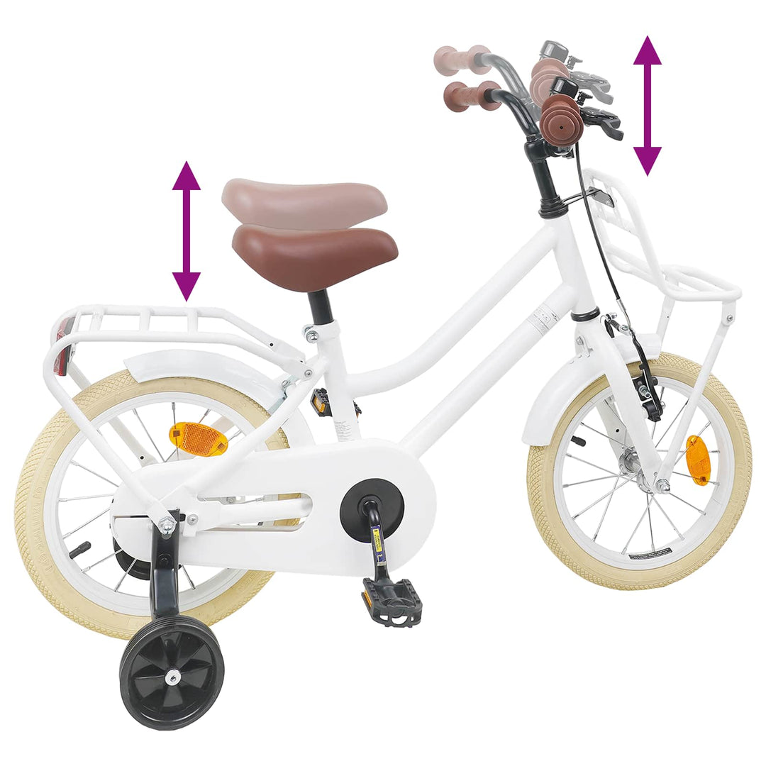 Børnecykel 14 tommer anbefalet til 3-5 år gammel Hvid
