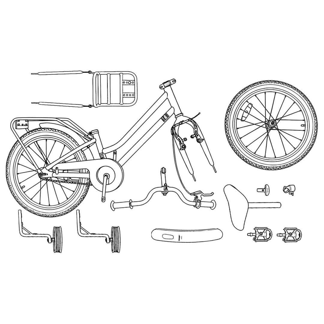 Børnecykel 16 tommer til 4-6 år gamle Hvid