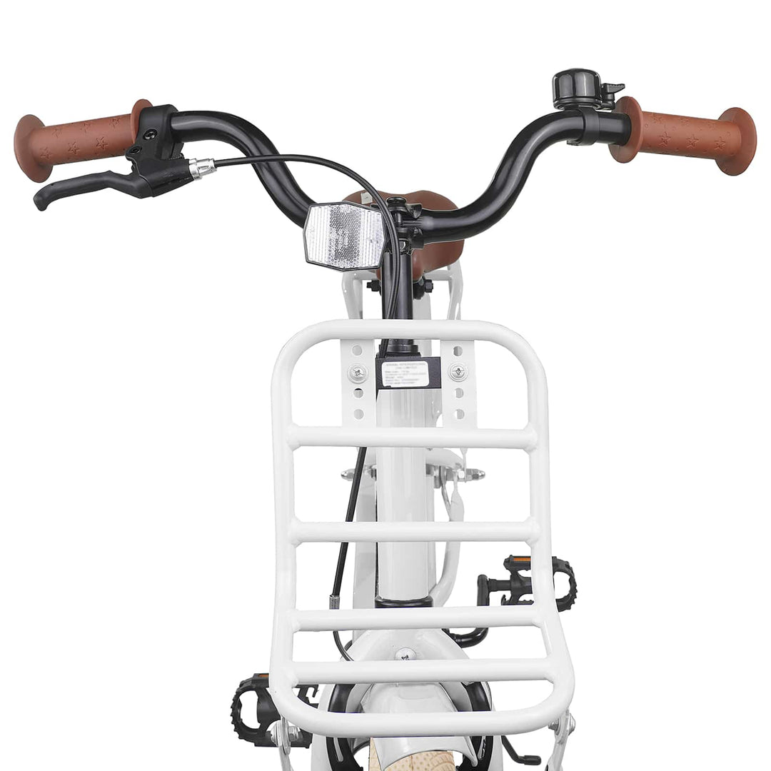 Børnecykel 18 tommer til 5-7 år gammel Hvid