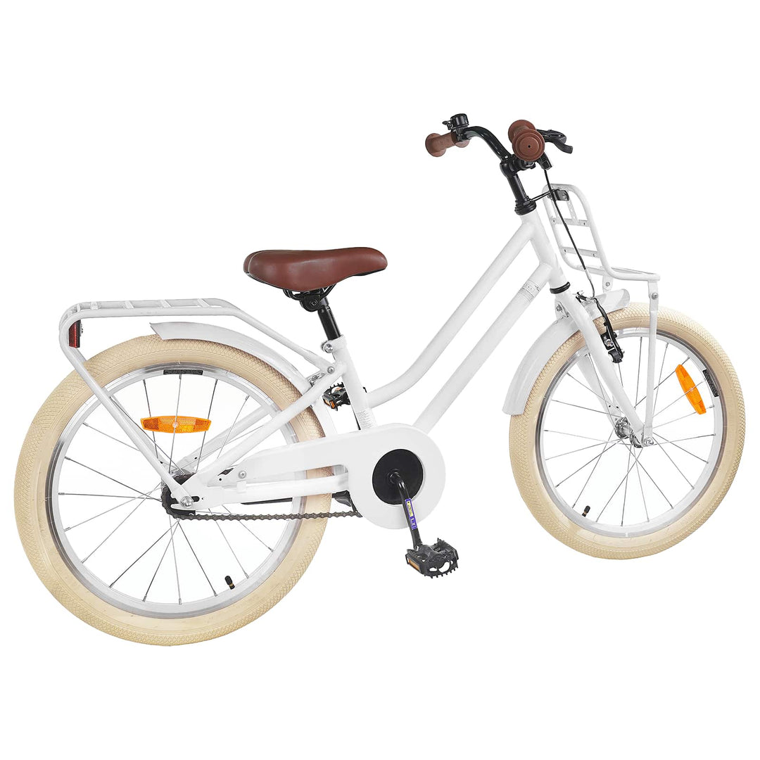 Børnecykel 18 tommer til 5-7 år gammel Hvid
