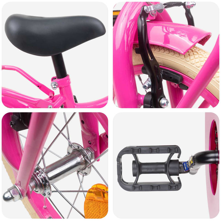 Børnecykel 14 tommer anbefalet til 3-5 år gammel Mørk pink