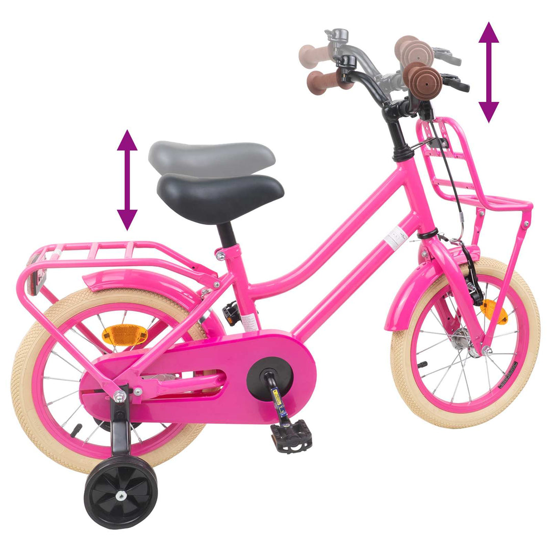 Børnecykel 14 tommer anbefalet til 3-5 år gammel Mørk pink