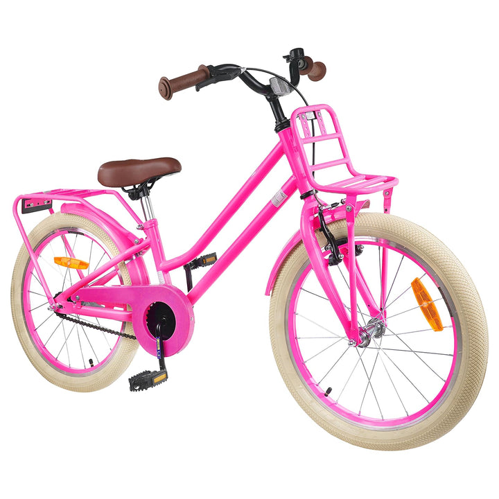 Børnecykel 18 tommer til 5-7 år gammel Mørk pink