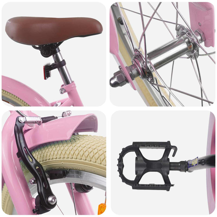 Børnecykel 22 tommer til 7-12 år gammel Lys pink