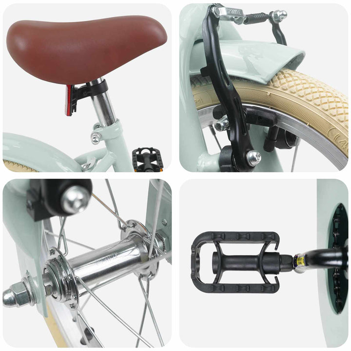 Børnecykel 16 tommer til 4-6 år gamle Lys grøn