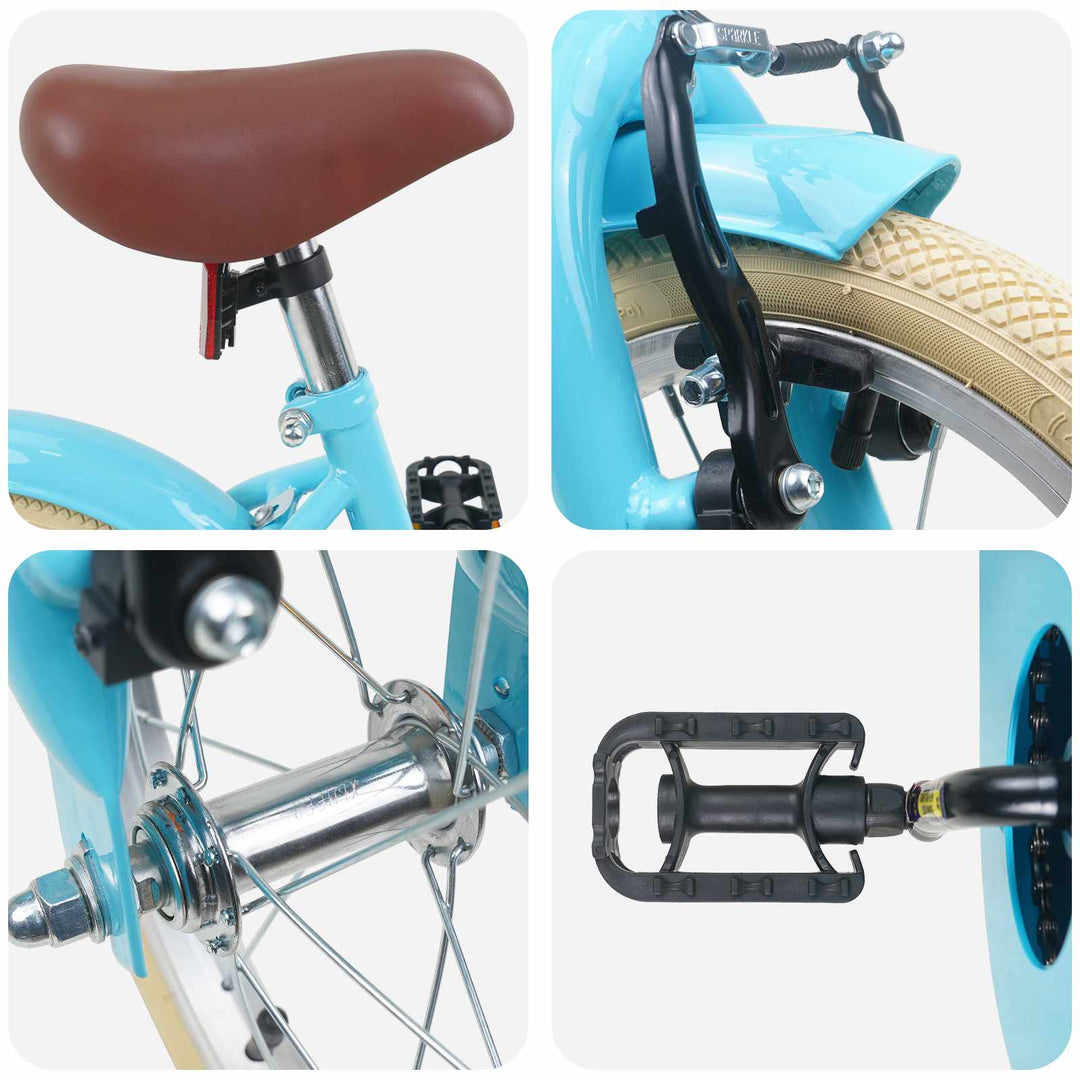 Børnecykel 16 tommer til 4-6 år gamle Lyseblå