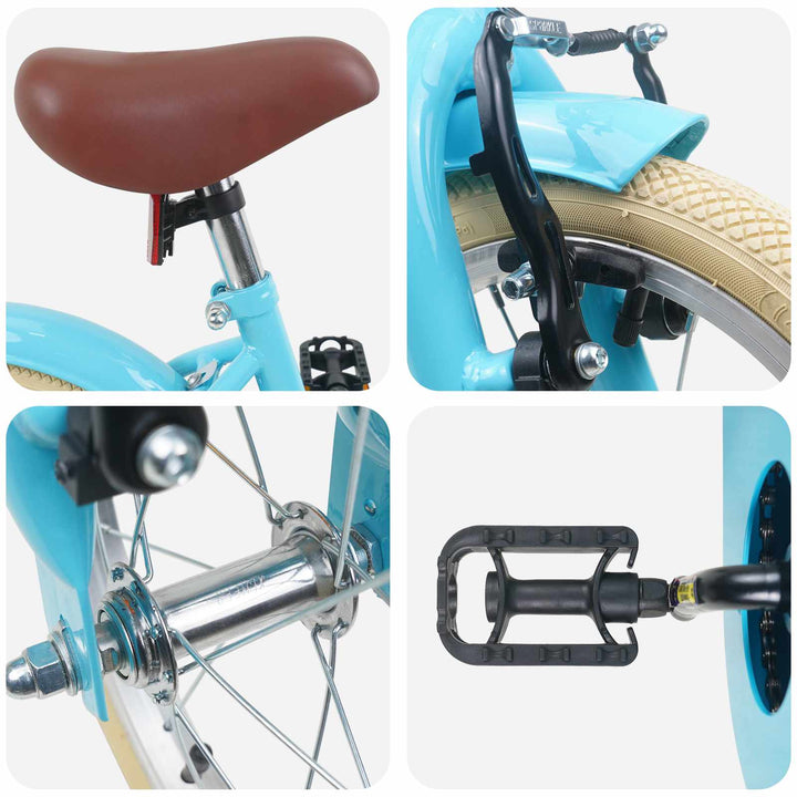 Børnecykel 16 tommer til 4-6 år gamle Lyseblå