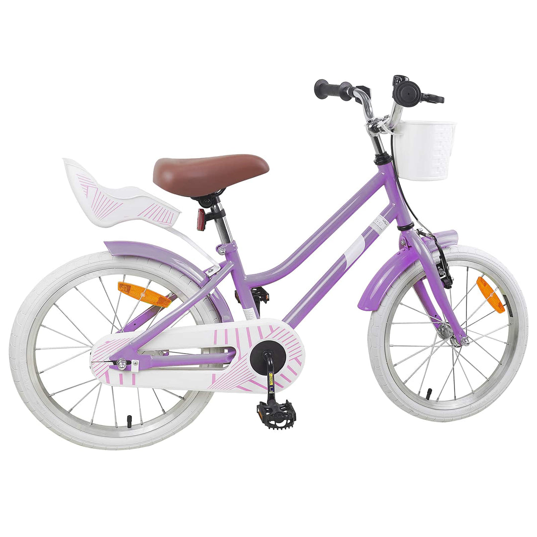 Børnecykel 18 tommer til 5-7 år gammel Lilla