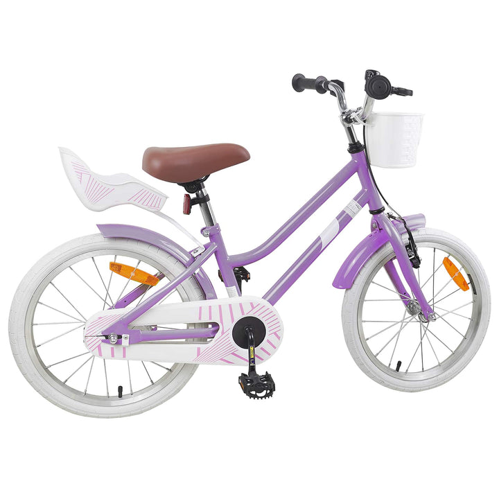 Børnecykel 18 tommer til 5-7 år gammel Lilla
