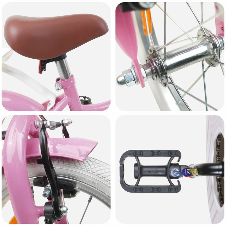 Børnecykel 16 tommer til 4-6 år gamle Lys pink