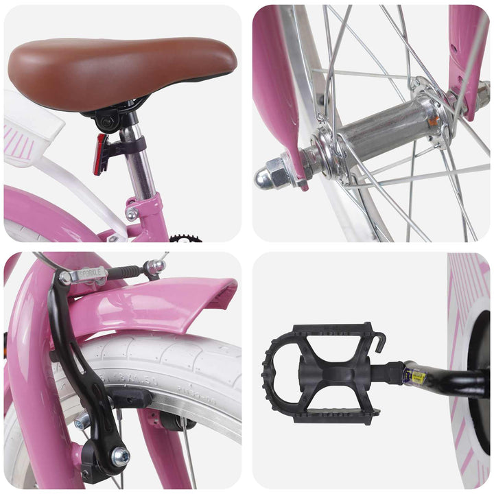 Børnecykel 18 tommer til 5-7 år gammel Lys pink