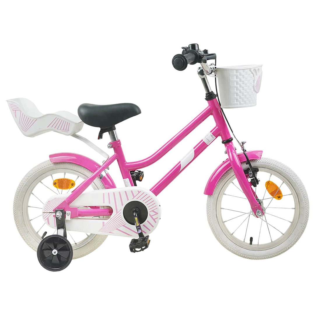 Børnecykel 16 tommer til 4-6 år gamle Mørk pink