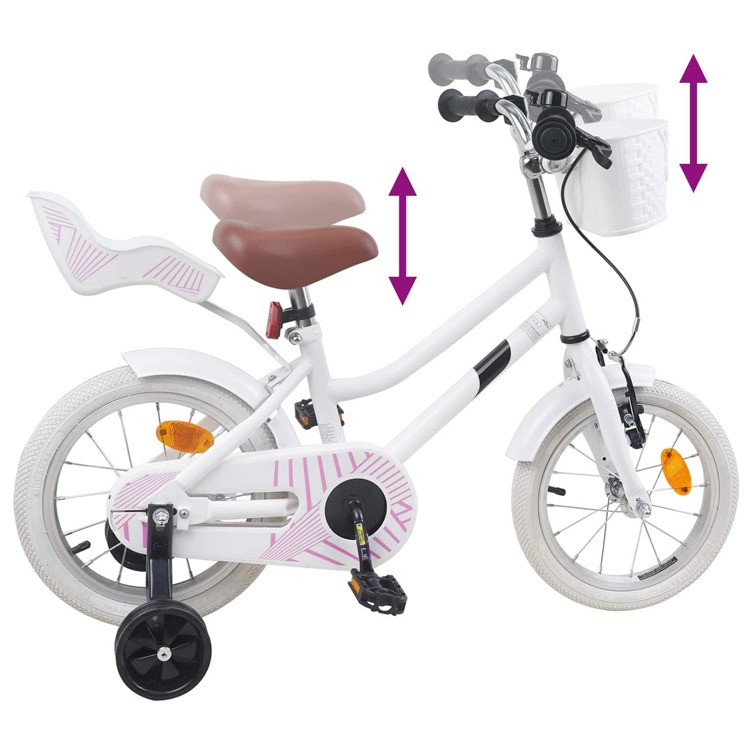 Børnecykel 14 tommer anbefalet til 3-5 år gammel Hvid