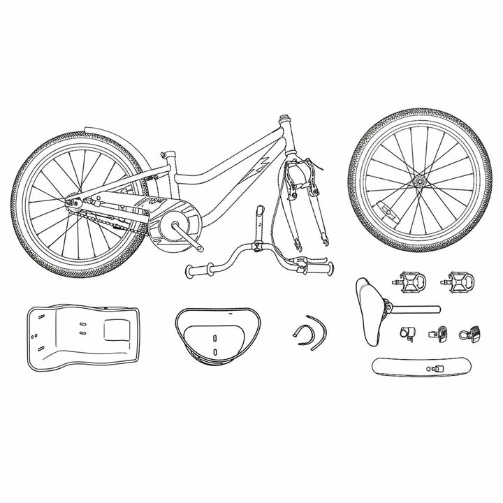 Børnecykel 18 tommer til 5-7 år gammel Hvid