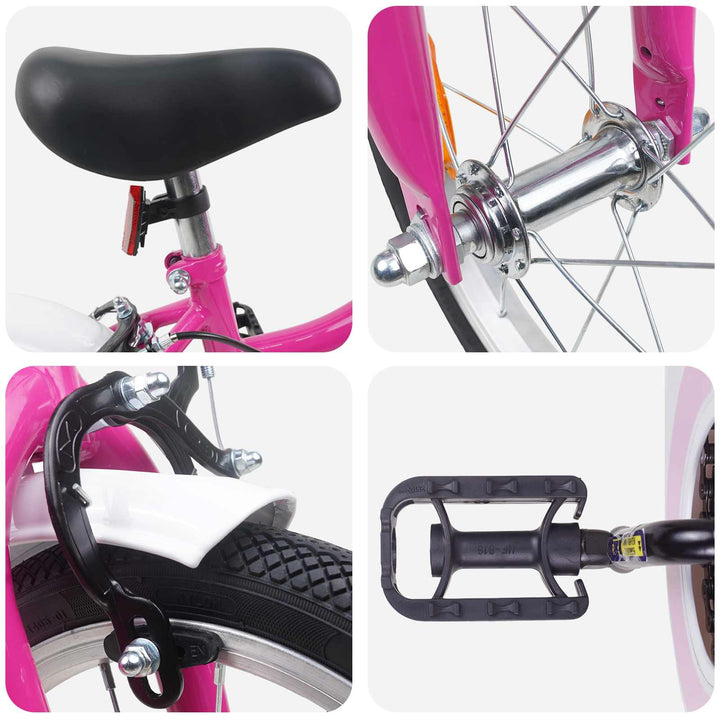 Børnecykel 12 tommer til 2-4 år gamle Pink Hvid