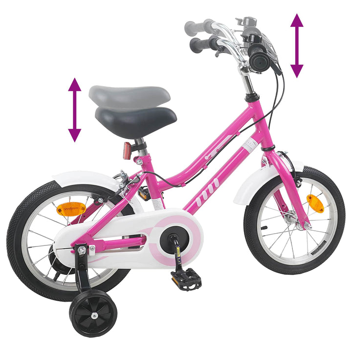 Børnecykel 12 tommer til 2-4 år gamle Pink Hvid