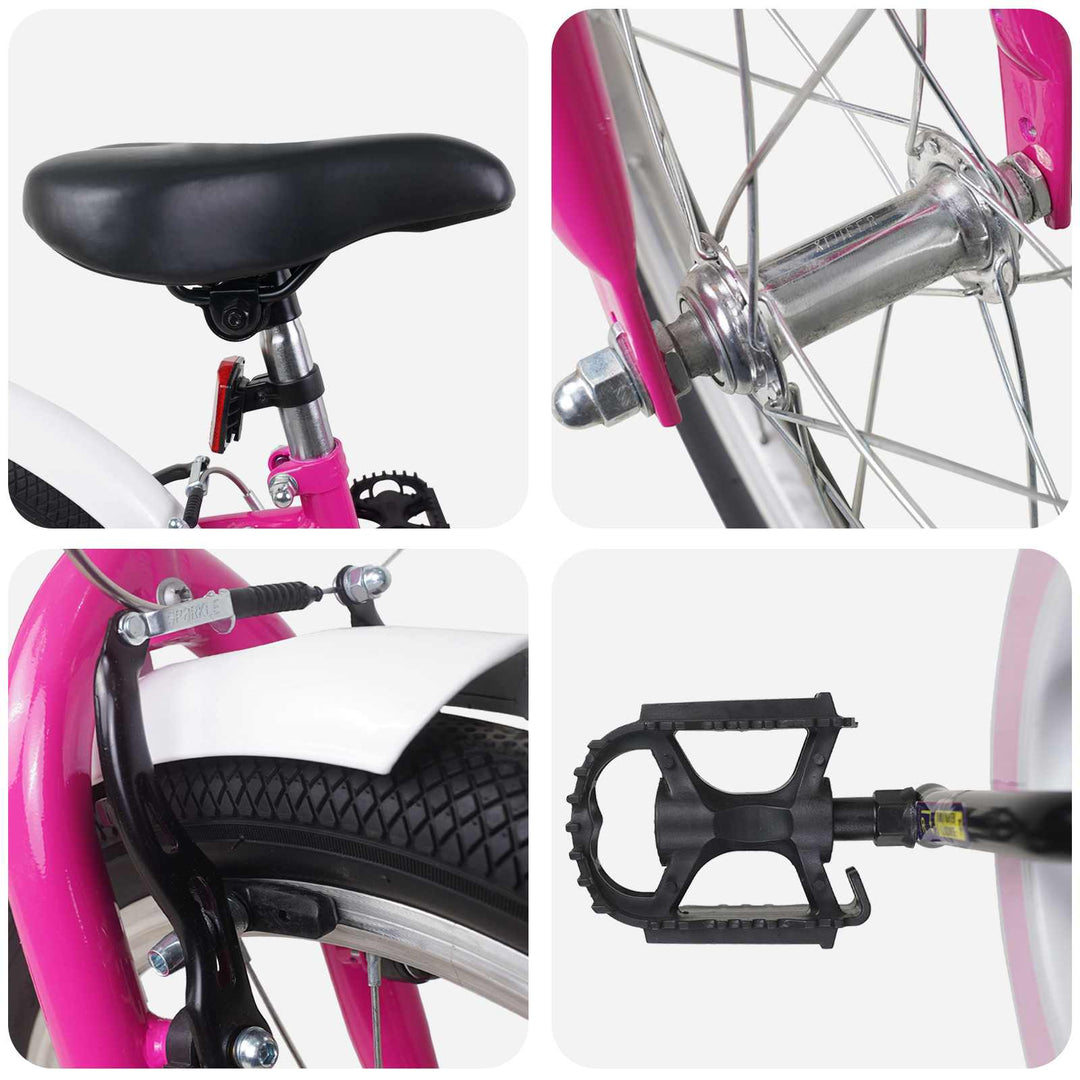 Børnecykel 22 tommer til 7-12 år gammel Pink Hvid