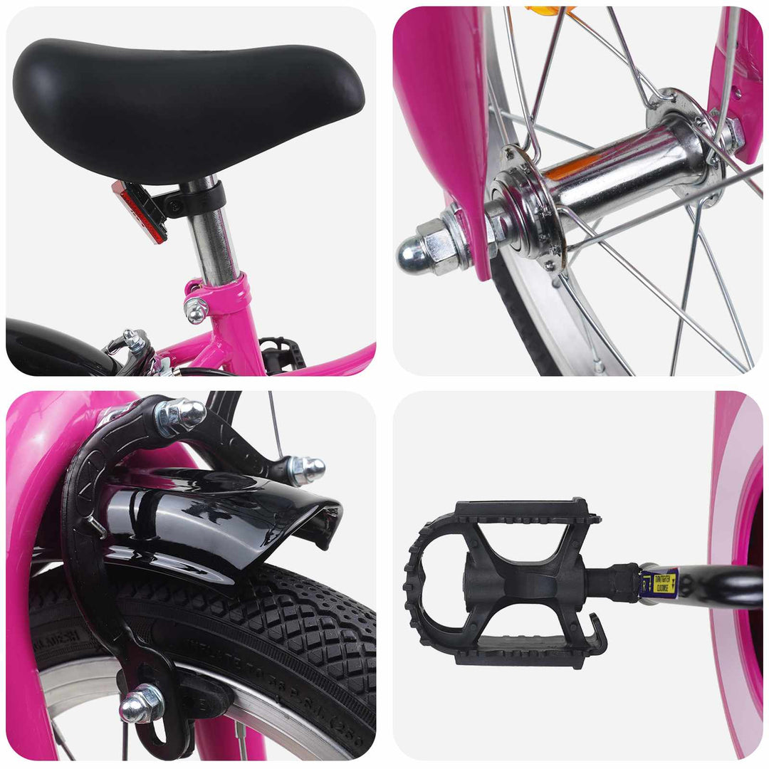 Børnecykel 12 tommer til 2-4 år gamle Pink Sort