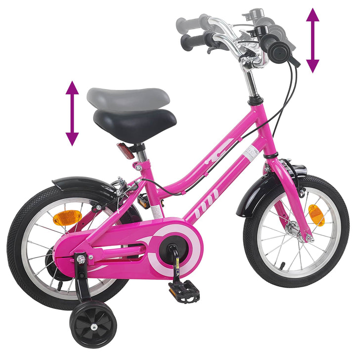 Børnecykel 12 tommer til 2-4 år gamle Pink Sort