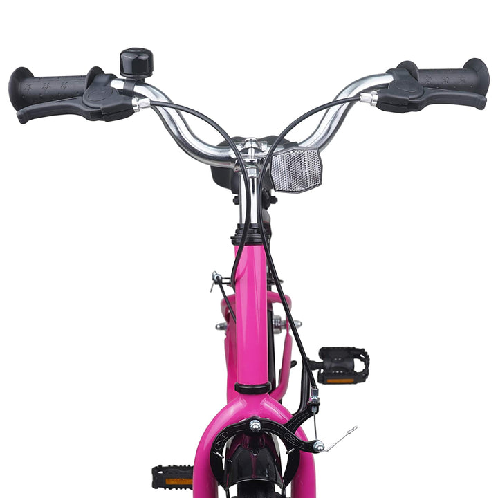 Børnecykel 18 tommer til 5-7 år gammel Pink Sort
