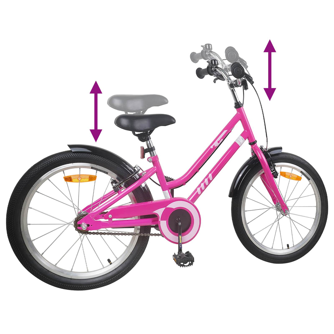 Børnecykel 22 tommer til 7-12 år gammel Pink Sort