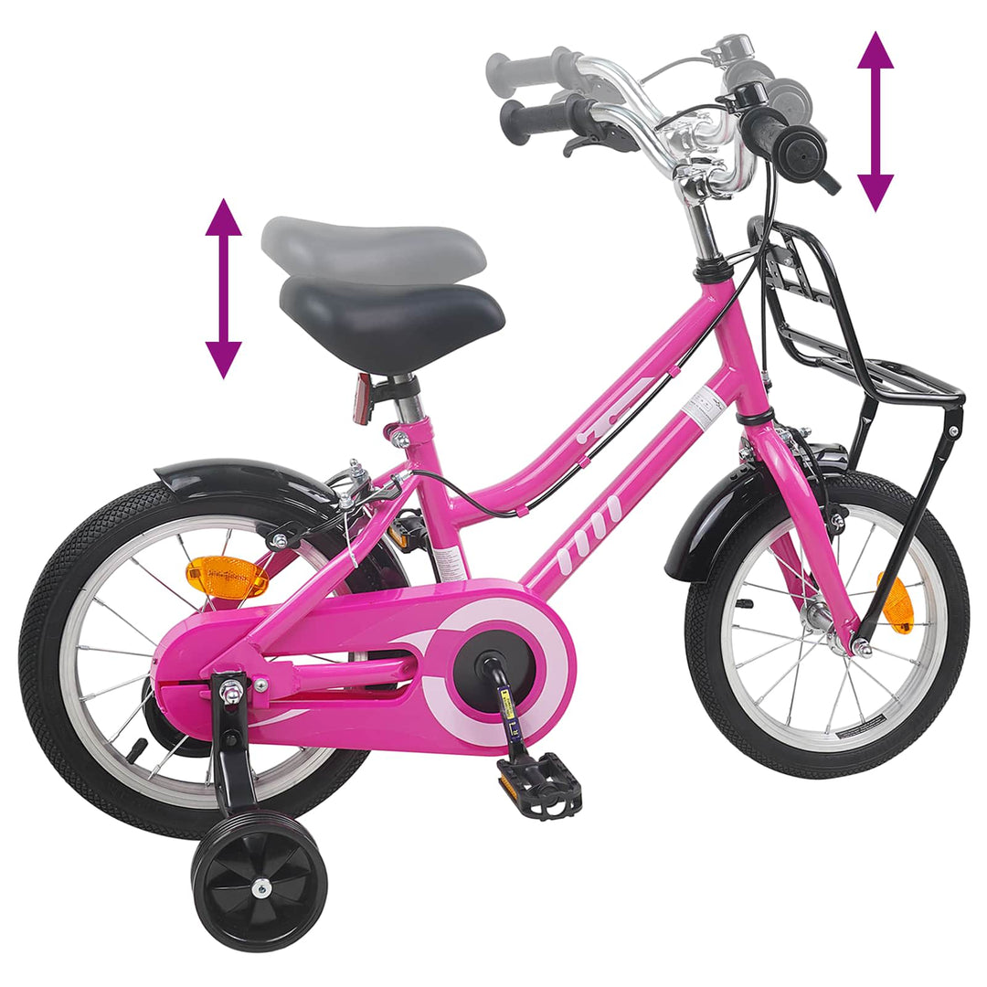 Børnecykel 12 tommer til 2-4 år gamle Pink og Sort