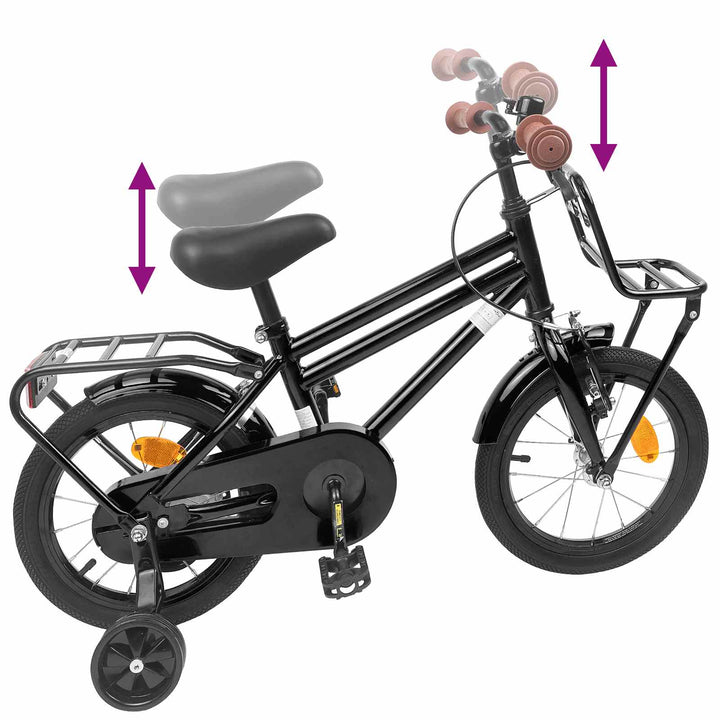 Børnecykel 12 tommer til 2-4 år gamle Sort