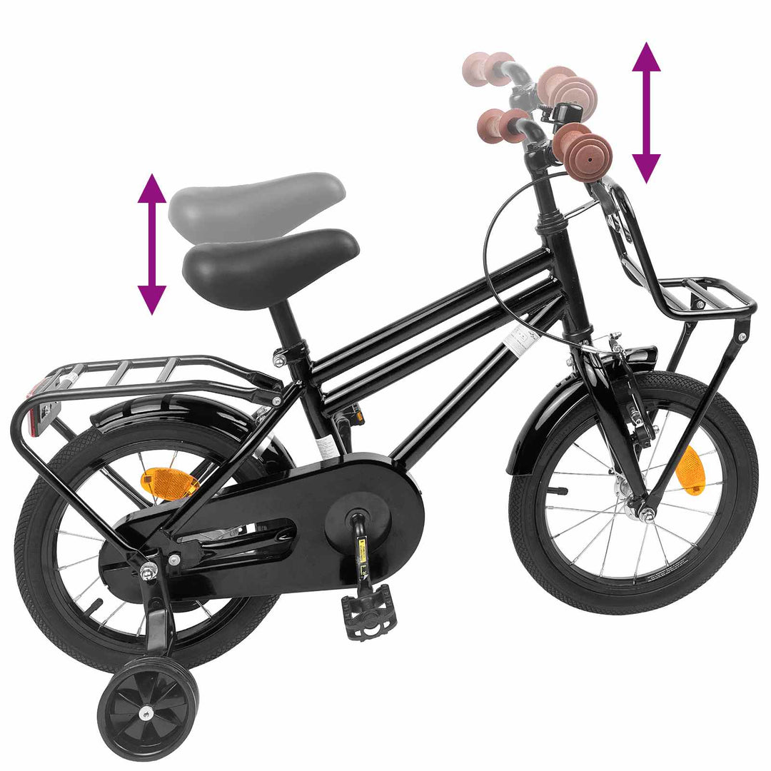 Børnecykel 14 tommer anbefalet til 3-5 år gammel Sort